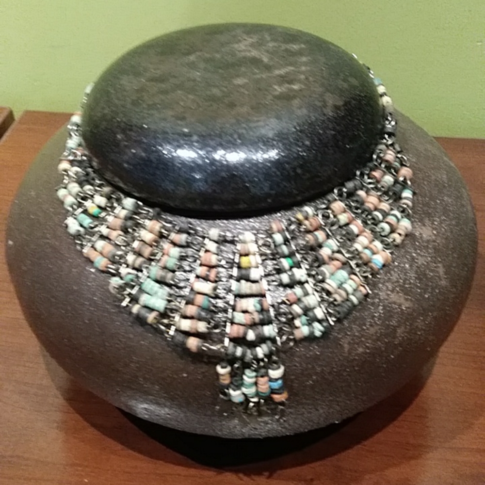 Vintage multiple layered beaded choker